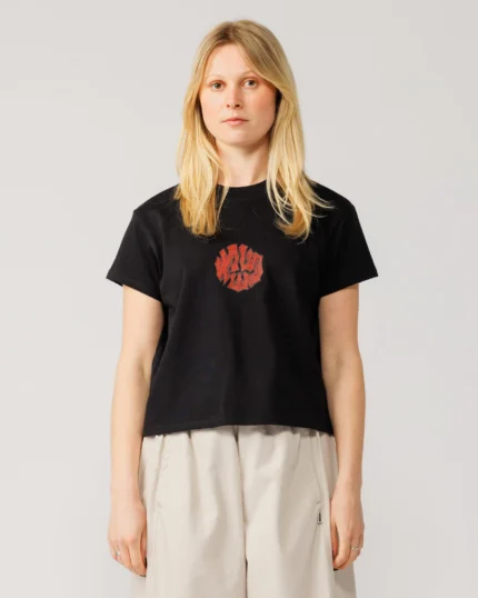 Grounded Logo Cropped T Shirt Black
