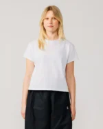 Mid Weight Cropped Organic T Shirt White